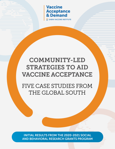 The cover of Community-led Strategies to Aid Vaccine Acceptance: Five Case Studies from the Global South